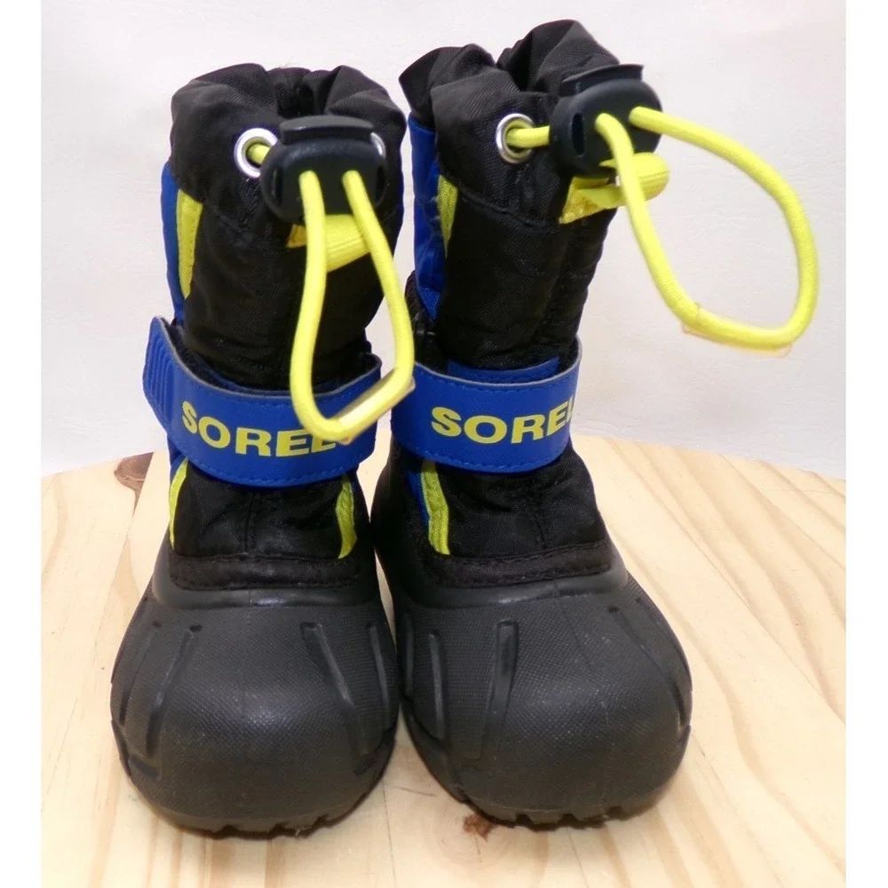Sorel Flurry Winter Snow Boots Unisex Kids Blue Black Size 5 Waterproof